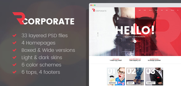 R-corporate - Multipurpose Business PSD Template