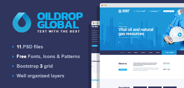 Preview image for OilDrop - oil and gas industrial PSD template