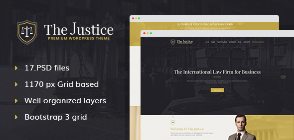 Justice - PSD template for Law Firm