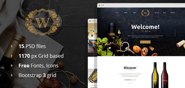 Product preview supplied for Best Wine - Winery PSD Template