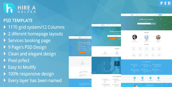 Preview image for Hire a Helper - Home Multi Services Provider PSD Templates