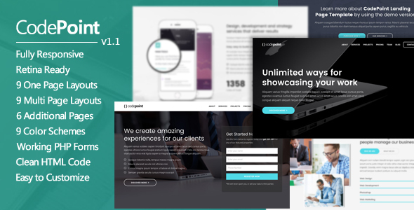 Preview image for CodePoint - Multi-Purpose Landing Page WordPress Theme