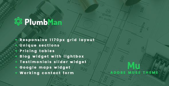 Product preview supplied for Plumbman - Clean Business Theme for Plumbers, Carpenters or Handymen