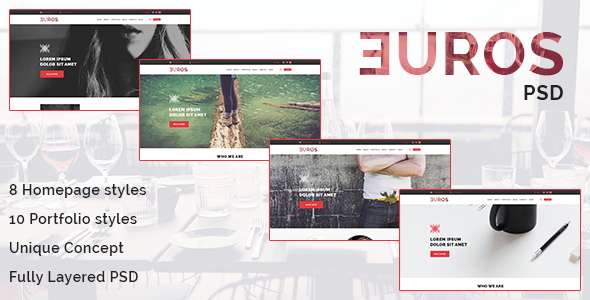 Euros - Multipurpose PSD Template