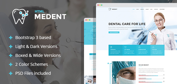 Medent - dental clinic HTML template with Builder