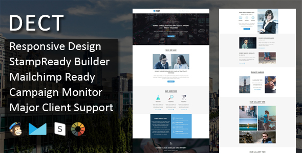 DECT - Multipurpose Responsive Email Template + Stampready Online Builder Access