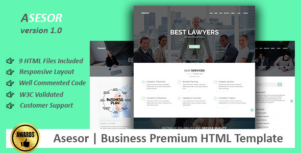 Asesor | Business Premium HTML Template product preview