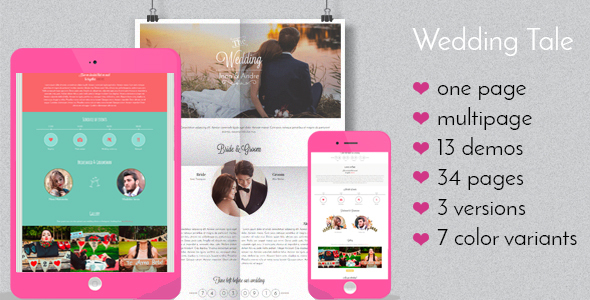Preview image for Wedding Tale - Responsive HTML Template