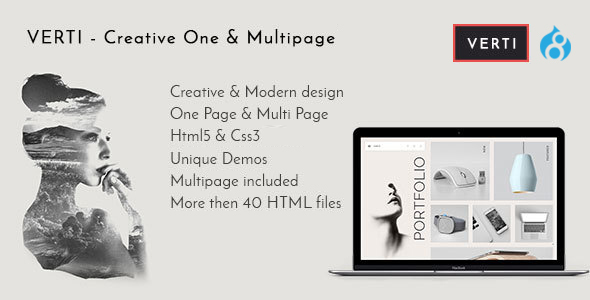 Preview image for Verti - Creative OnePage & MultiPage Drupal 8.8 Theme
