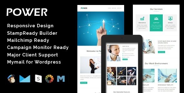 Product preview supplied for POWER - Multipurpose Responsive Email Template