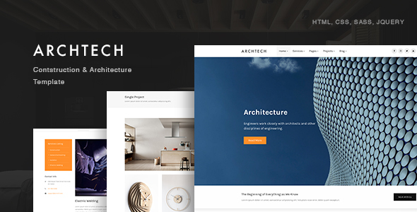Product preview supplied for Archtech - Architecture & Construction Template