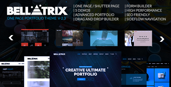 Bellatrix | WordPress Portfolio Theme - Shutter One Page listing image