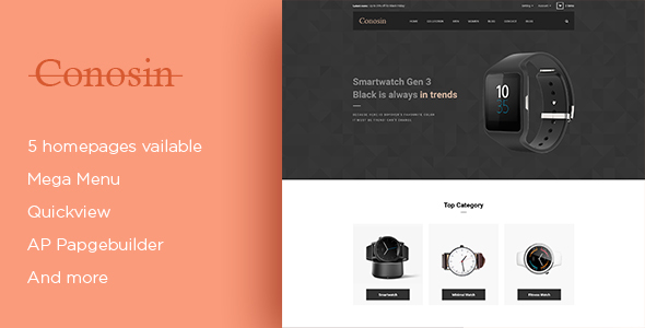Leo Conosin Responsive Prestashop Theme for Luxury Watches & Gift