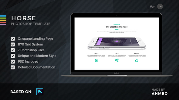 Horse App - PSD Template
