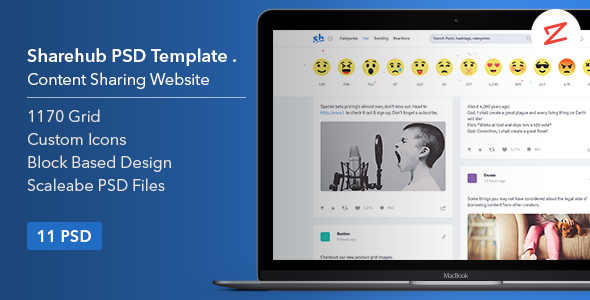 Sharehub Content Sharing PSD Template