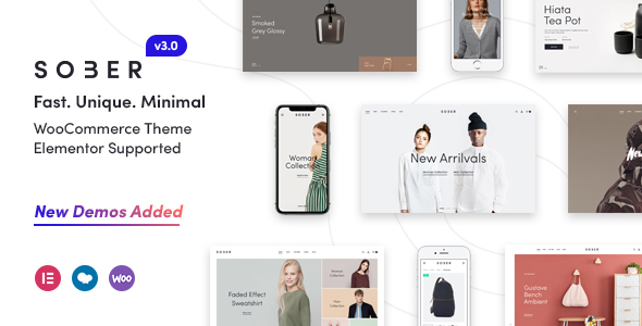 Product preview supplied for Sober - WooCommerce WordPress Theme