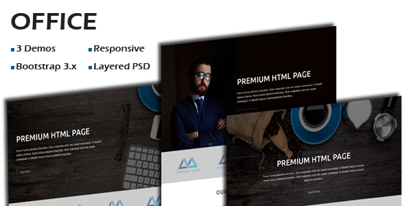 Product preview supplied for OFFICE - Multipurpose Responsive One Page HTML Template