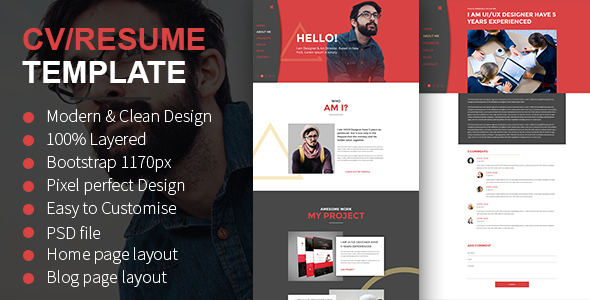 CV/Resume PSD Template