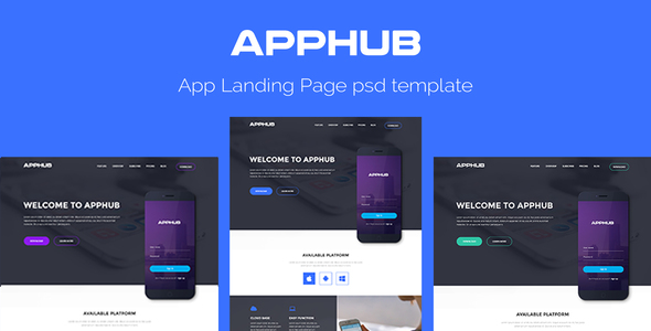 Apphub Landing Page Psd Template