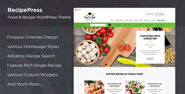 RP - Food, Recipes & Cooking WordPress Theme