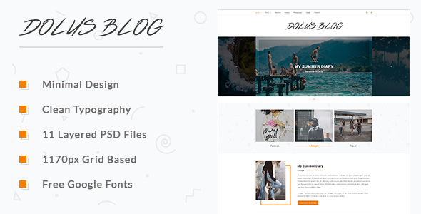 Product preview supplied for Dolus - Blog PSD Template