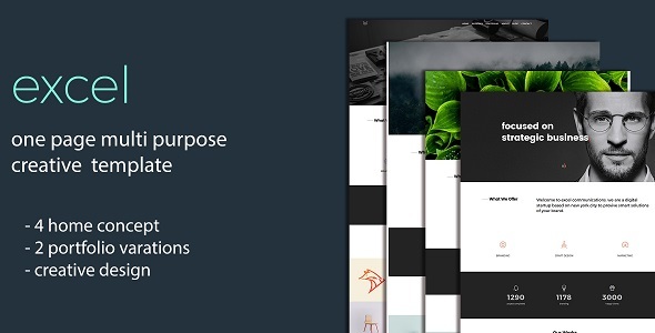 Product preview supplied for Excel - One Page Creative Template