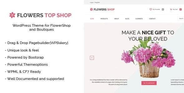 Product preview supplied for Flowershop - Flowers and Boutique WordPress Theme