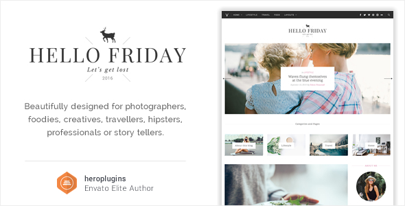 Preview image for Hello Friday - Elegant Lifestyle Blog Theme