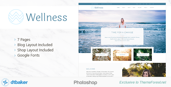 Preview image for Wellness Health and Yoga - Photoshop Blog & Shop