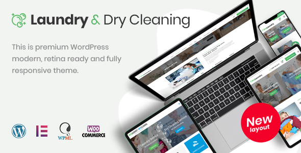 Laundry, Dry Cleaning Services WordPress Theme listing image