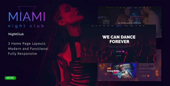 Miami - Night Club Responsive Adobe Muse Template