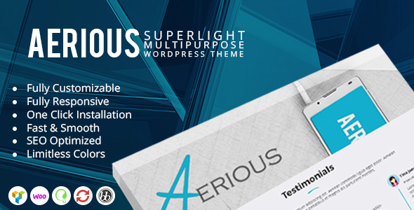 Aerious - Super Light Multipurpose WordPress Theme