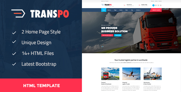 Transpo - Transport and logistics template.