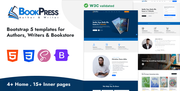 Bookpress - Bookstore Responsive Landing Template using HTML5 Bootstrap 5 for Writers and Authors