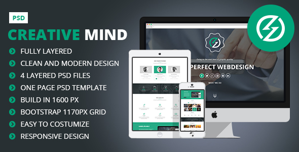 Creative Mind - Creative One Page PSD Template
