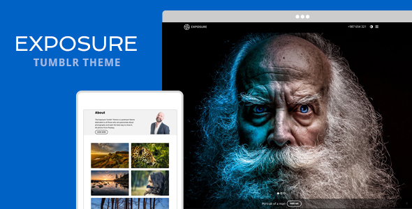 Product preview supplied for Exposure Tumblr Theme