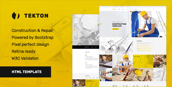 Tekton - Construction & Repair / Business Responsive HTML Template product preview