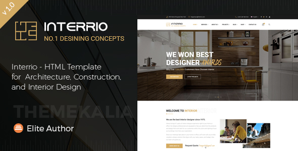 Product preview supplied for Interrio - HTML Template for Architecture and Interior Design