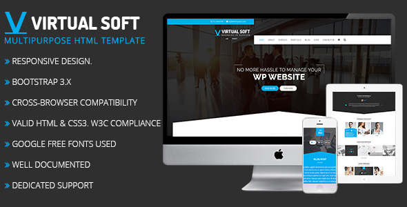 Preview image for Virtual Soft – Multipurpose HTML Template