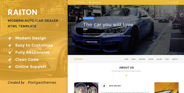 Raiton - Car Shop & Car Dealer HTML Template