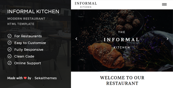 Preview image for Informal Kitchen - Modern Restaurant HTML Template