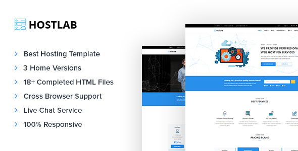 HostLab - Domain & Hosting Responsive Template product preview