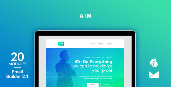 Preview image for Aim Email Template + Online Emailbuilder 2.1
