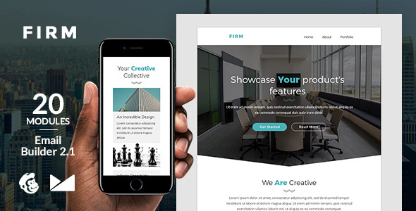 Preview image for Firm Email Template + Online Emailbuilder 2.1
