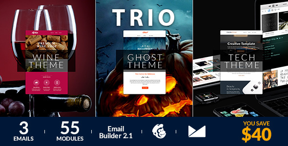 Product preview supplied for Trio Email Template + Online Emailbuilder 2.1