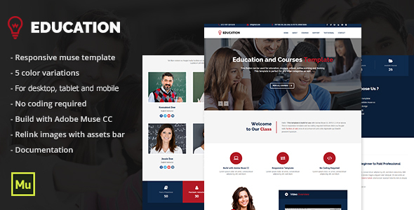 Responsive Education Adobe Muse Template product preview