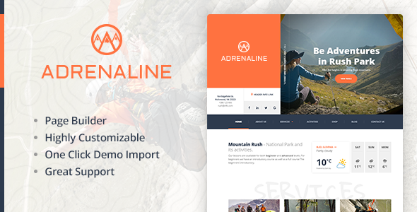 Adrenaline — Outdoor Extreme Sports WordPress Theme