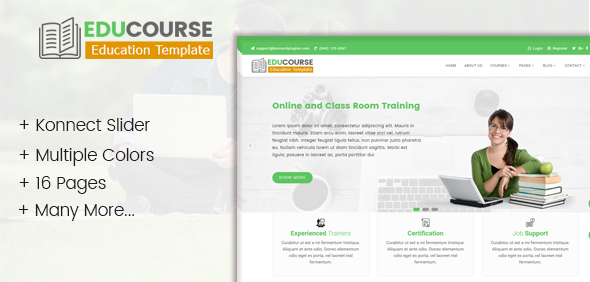 Product preview supplied for Edu Course- HTML Template for education and online training