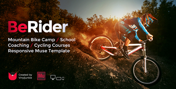 BeRider - Mountain Bike School / MTB Camp / Cycling Courses Responsive Muse Template product preview