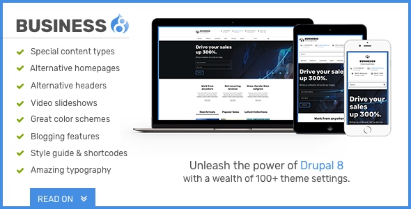 Business8 - Drupal 8 Mega-Theme for Corporate/Business Sites